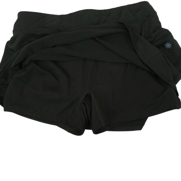 Athleta Solid Black Skort Skirt w/ Built-in Shorts L - Picture 5 of 5